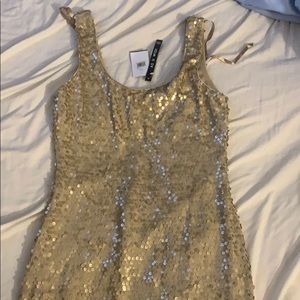 Sequin gold mini dress with tags!